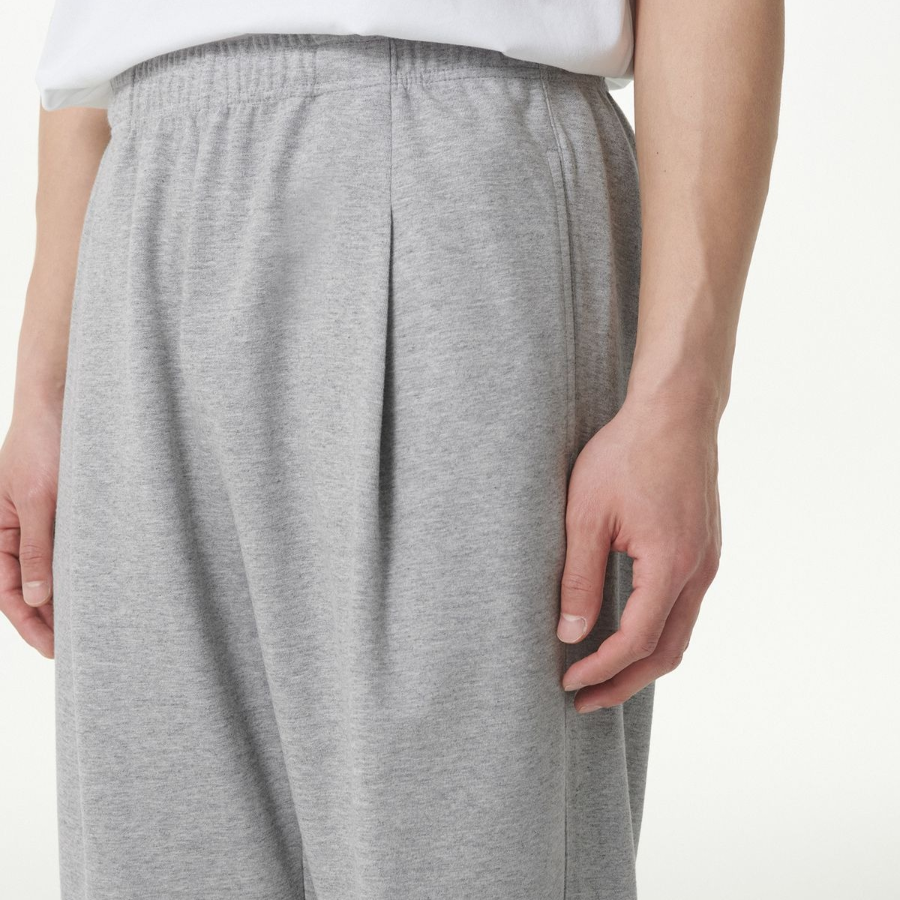 Cooltandard One-Tuck Wide Lounge Sweat Pants [Medium Grey]