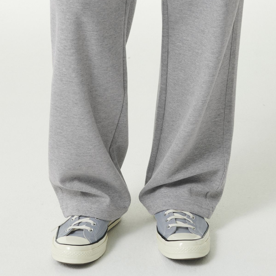 Cooltandard One-Tuck Wide Lounge Sweat Pants [Medium Grey]