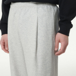 Cooltandard One-Tuck Wide Lounge Sweat Pants [Melange Light Grey]