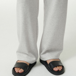 Cooltandard One-Tuck Wide Lounge Sweat Pants [Melange Light Grey]