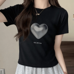 Simple Heart Printed Short Sleeve T-Shirt