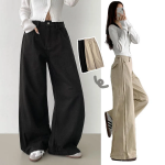 Мега широкие хлопковые брюки с регулируемой талией и кнопками 2-Way Cotton Snap Button Folding Pants