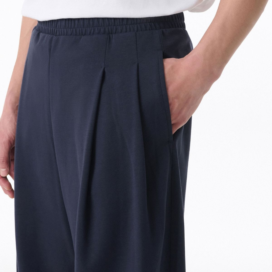 Cooltandard Two-Tuck Wide Lounge Sweat Pants [Navy]