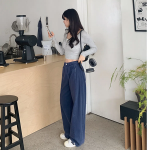 Хлопковые широкие брюки с защипами и боковыми разрезами на кнопках Pin-Tuck Side-Snap Wide Pants