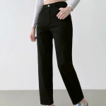 Прямые хлопковые брюки с эффектом тейпер и эластичной талией Tapered Straight Stretch Banding Cotton Pants