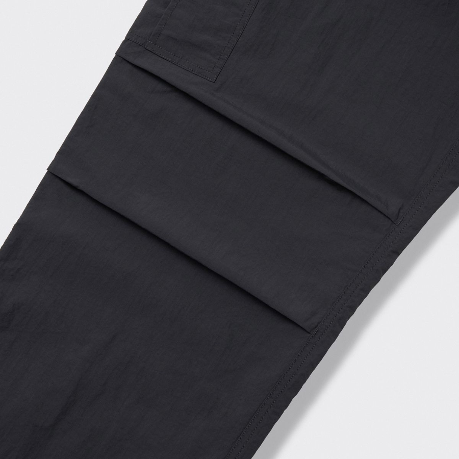 Nylon One-Tuck Parachute Cargo Pants [Dark Grey]