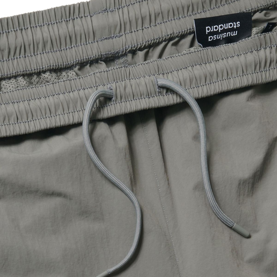 Piping Line Wide Track Pants [Grey]