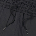 Nylon Crease One-Tuck Wide Banding Pants [Black]