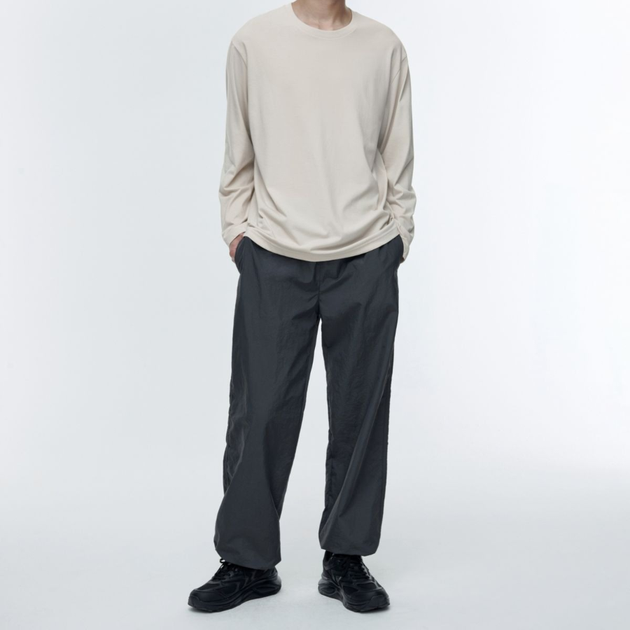 Nylon Wide String Pants [Gray]