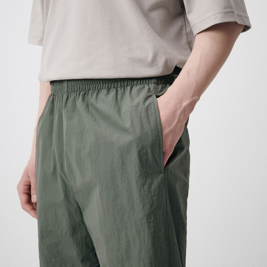 Nylon Wide String Pants [Light Khaki]