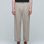 Cotton Linen One Tuck Wide Pants [Beige]