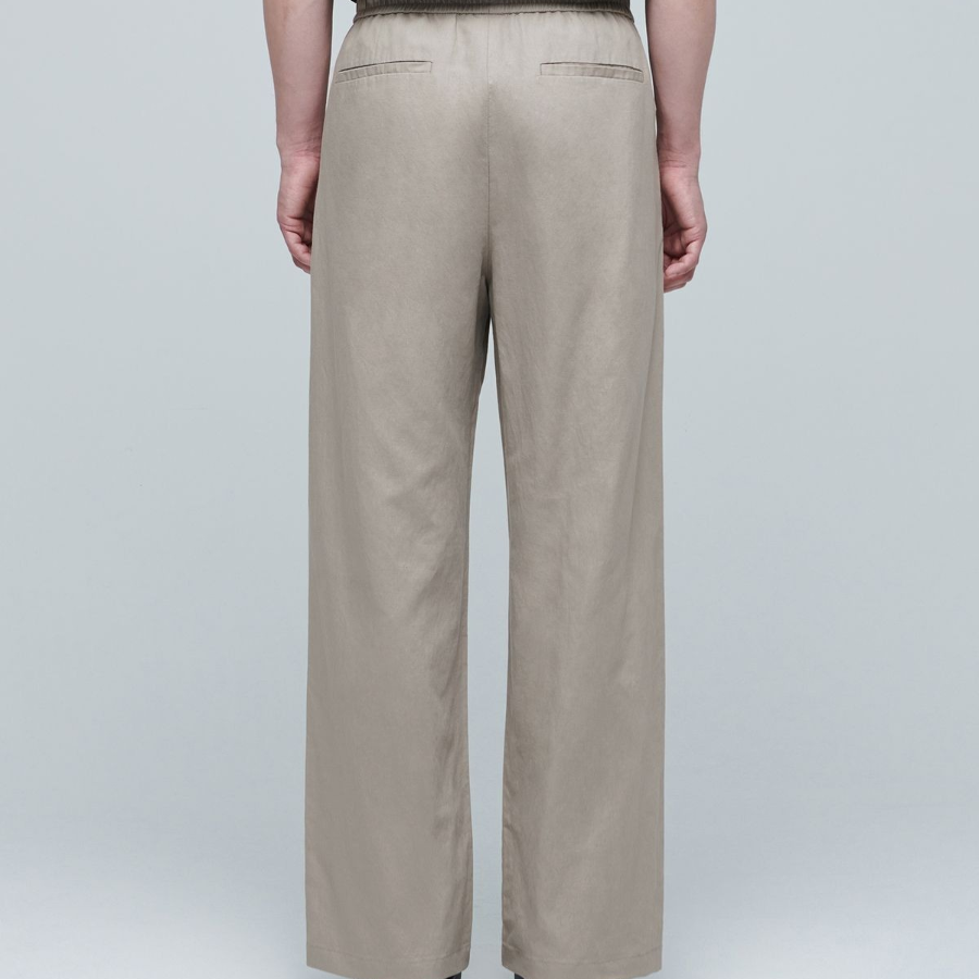 Cotton Linen One Tuck Wide Pants [Beige]