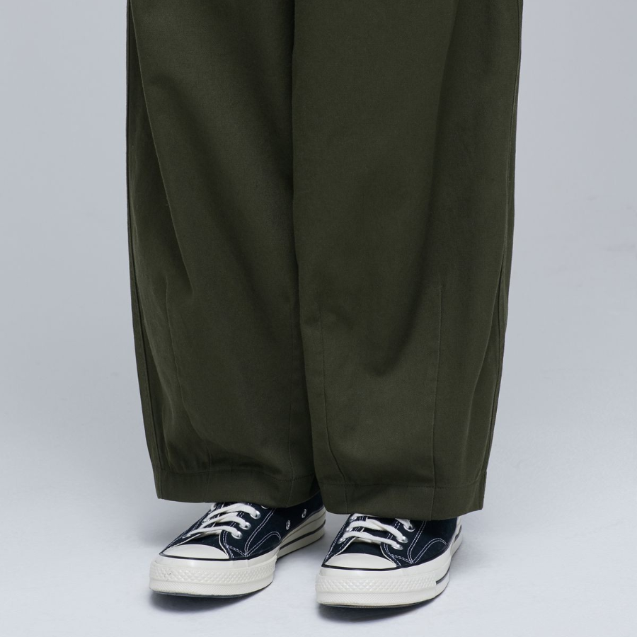 Cotton Wide Balloon Pants [Khaki]