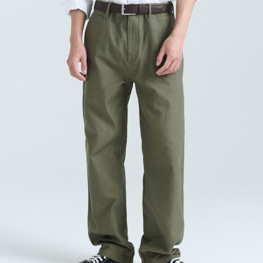 Back Satin Officer Pants [Olive]