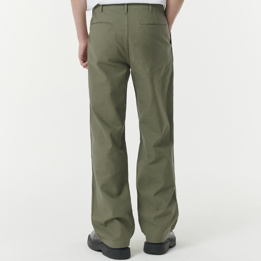 Back Satin Officer Pants [Olive]