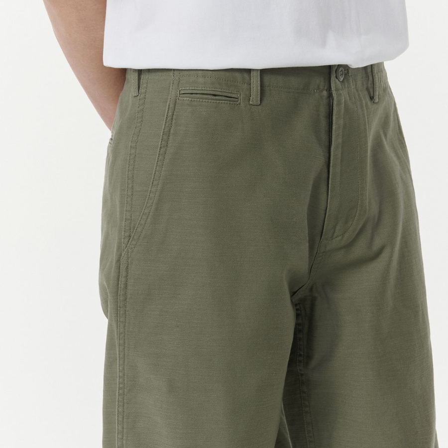 Back Satin Officer Pants [Olive]