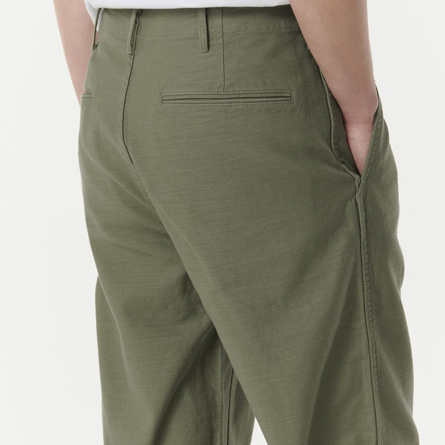 Back Satin Officer Pants [Olive]
