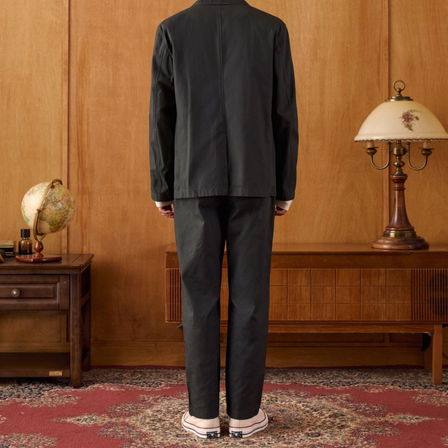 City Workers Tapered Cotton Pants [Dark Gray]