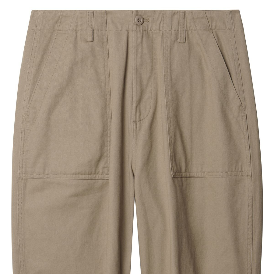 Cotton Wide Pertig Balloon Pants [Beige]
