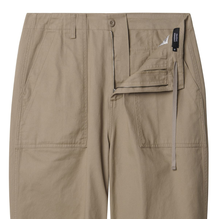 Cotton Wide Pertig Balloon Pants [Beige]