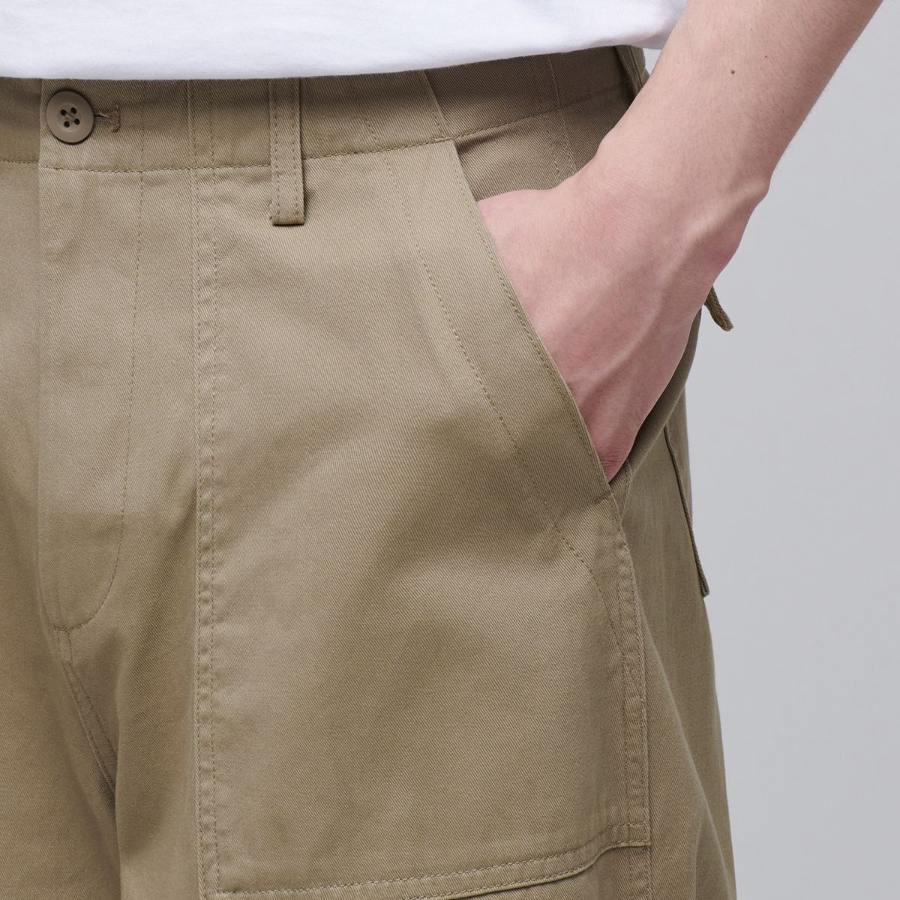 Cotton Wide Pertig Balloon Pants [Beige]