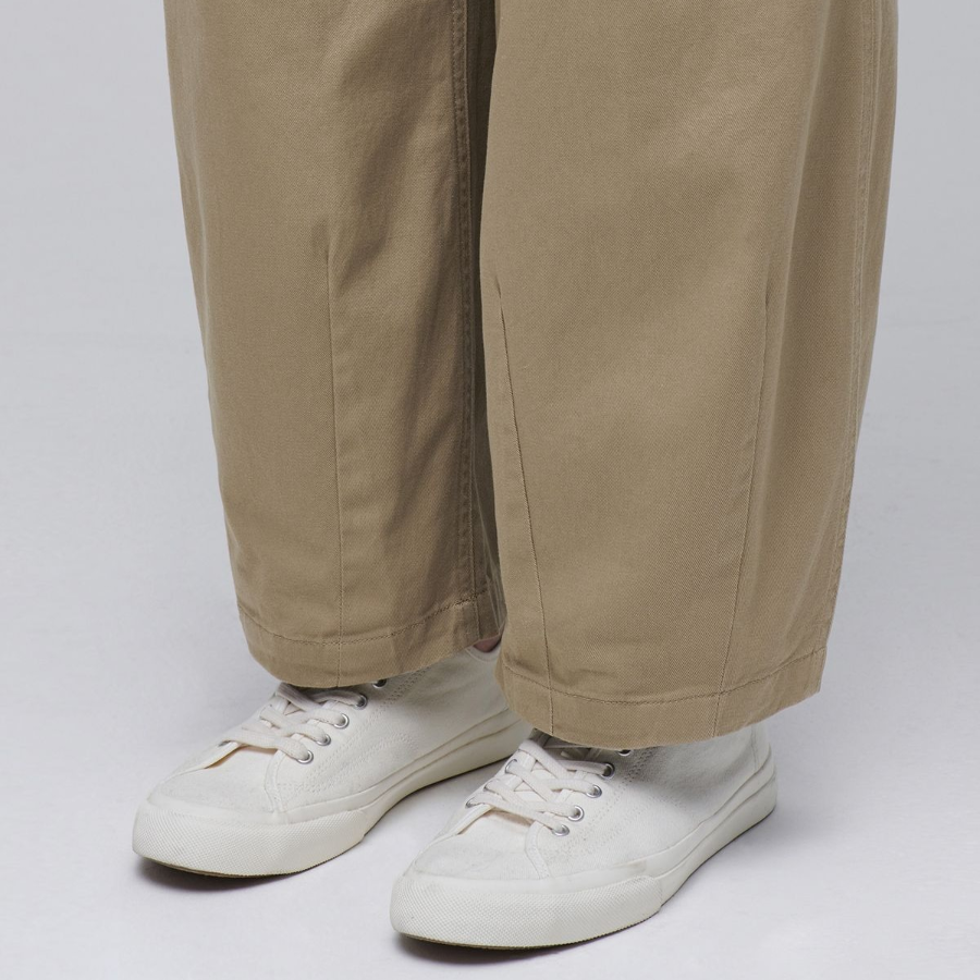 Cotton Wide Pertig Balloon Pants [Beige]