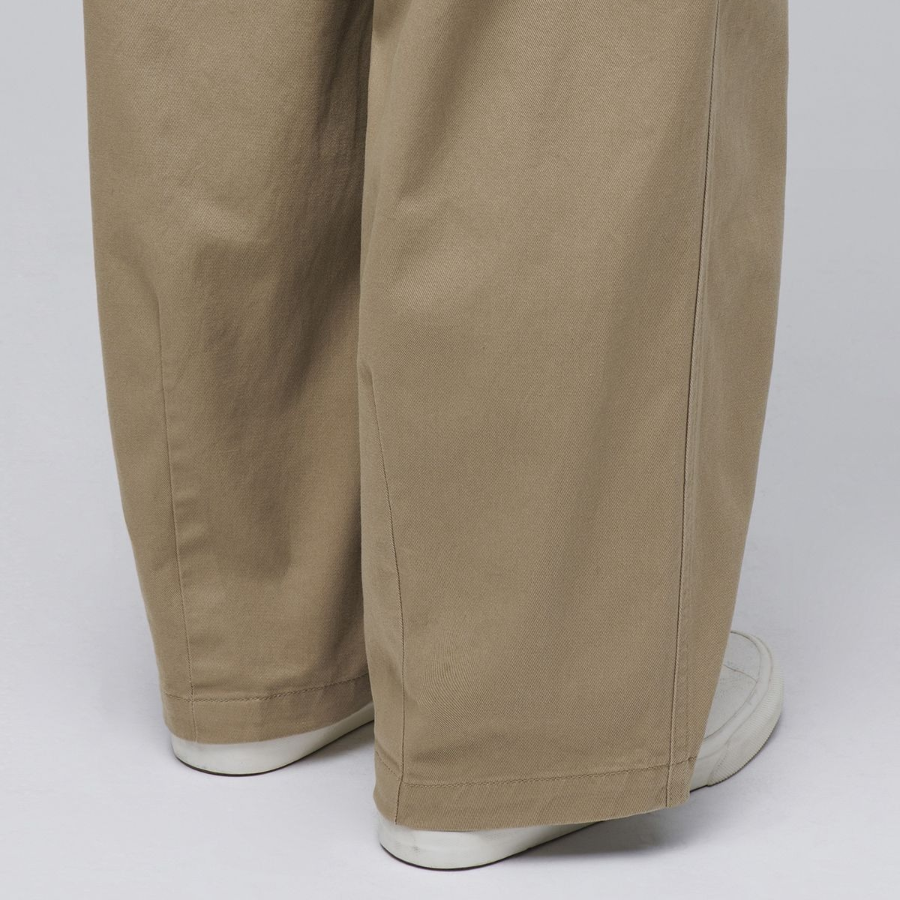 Cotton Wide Pertig Balloon Pants [Beige]