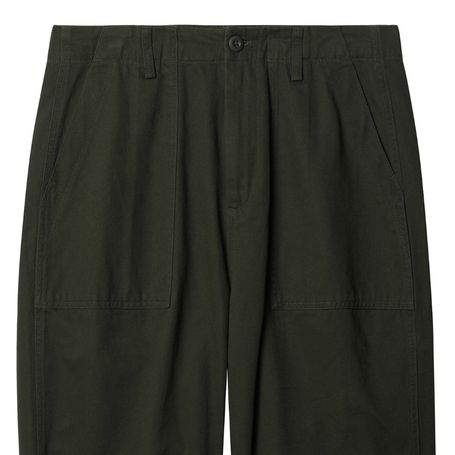 Cotton Wide Pertig Balloon Pants [Khaki]
