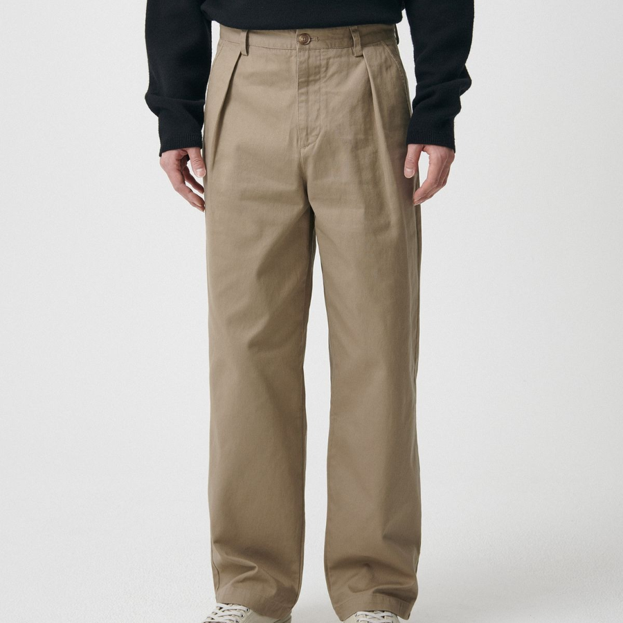 Reverse One Tuck Regular Fit Chino Pants [Beige]