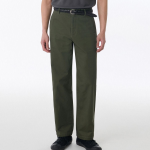 Cotton Herringbone Tapered Pants [Khaki]