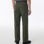 Cotton Herringbone Tapered Pants [Khaki]