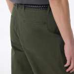 Cotton Herringbone Tapered Pants [Khaki]