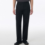 Cotton Herringbone Tapered Pants [Black]