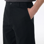 Cotton Herringbone Tapered Pants [Black]