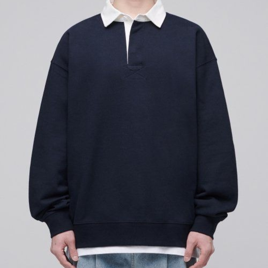 Musinsa Standard Oversized Rugby Sweatshirt – Navy