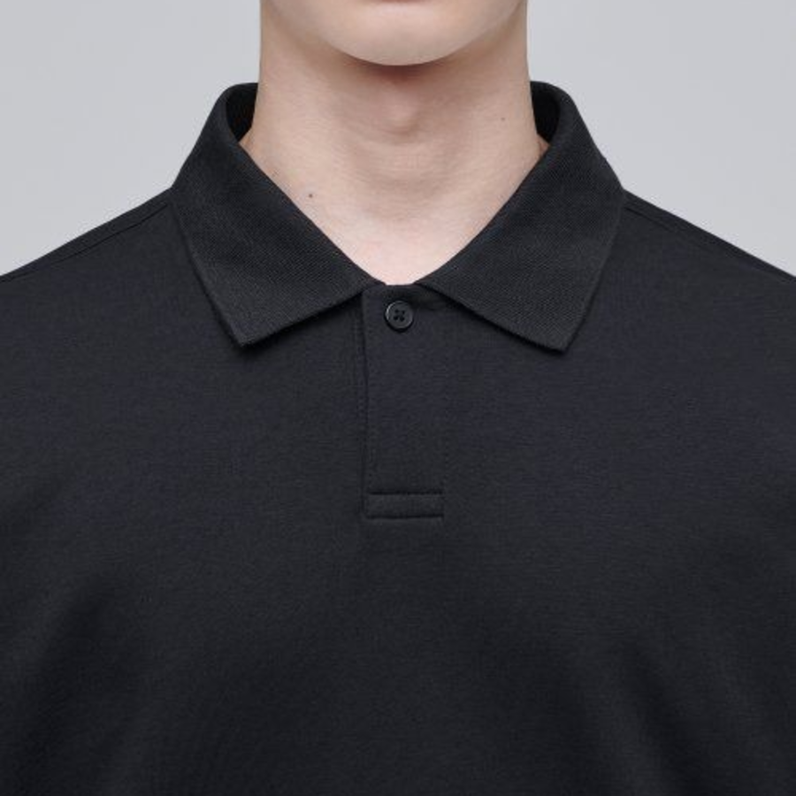 Musinsa Standard Flat Terry Relaxed Fit Collared Sweatshirt [Black]