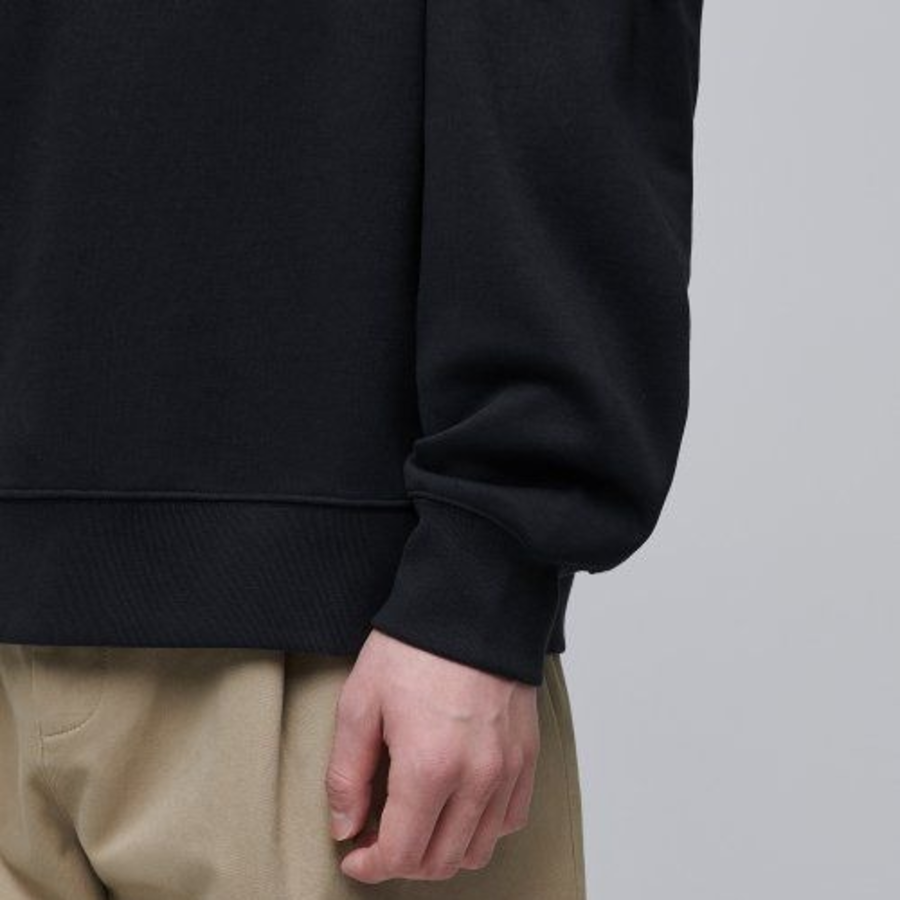 Musinsa Standard Flat Terry Relaxed Fit Collared Sweatshirt [Black]