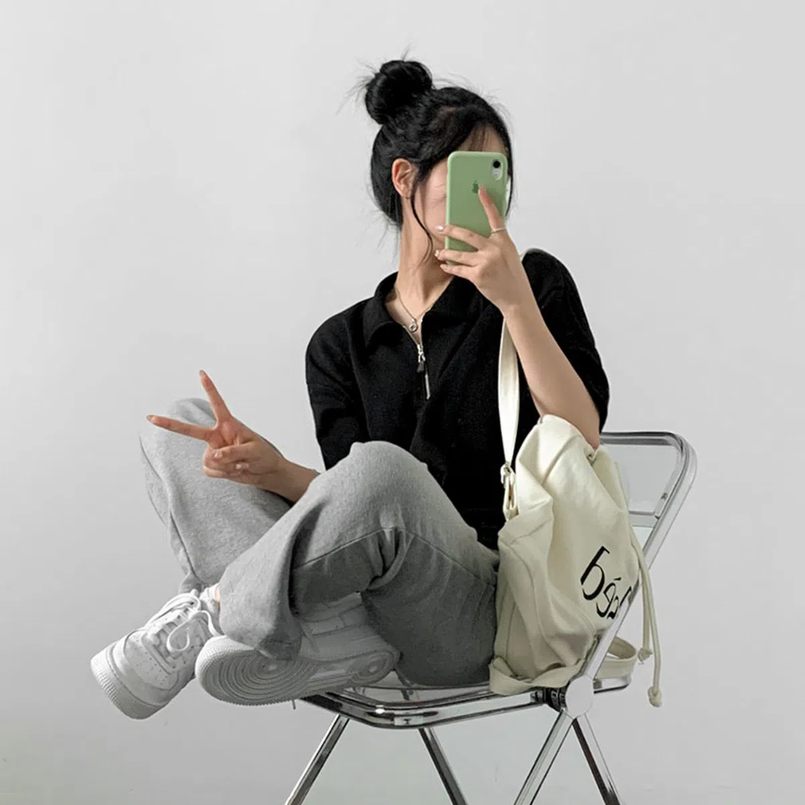 Loose-fit Anorak Collar Short Sleeve T-shirt