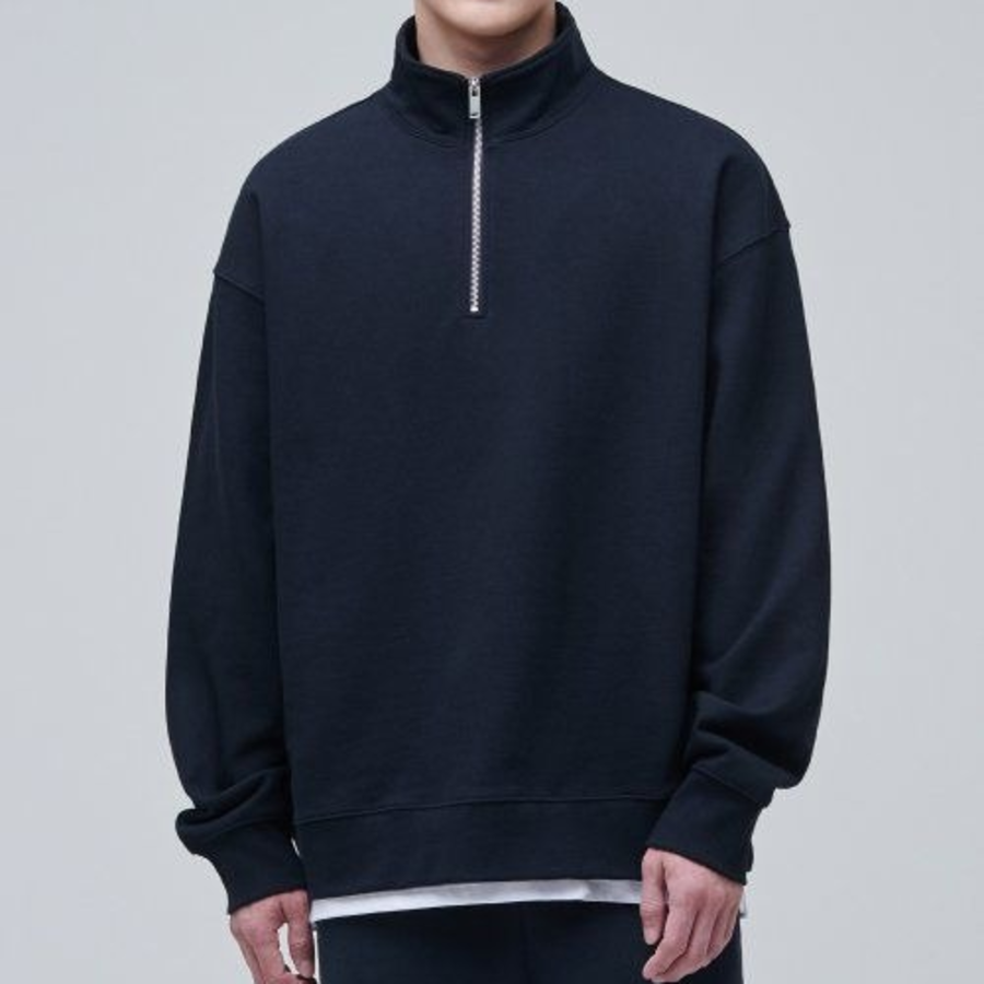 Musinsa Standard Oversized Half-Zip Sweatshirt – Navy