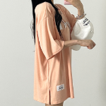 Свободный размер-Коралловый-Футболки