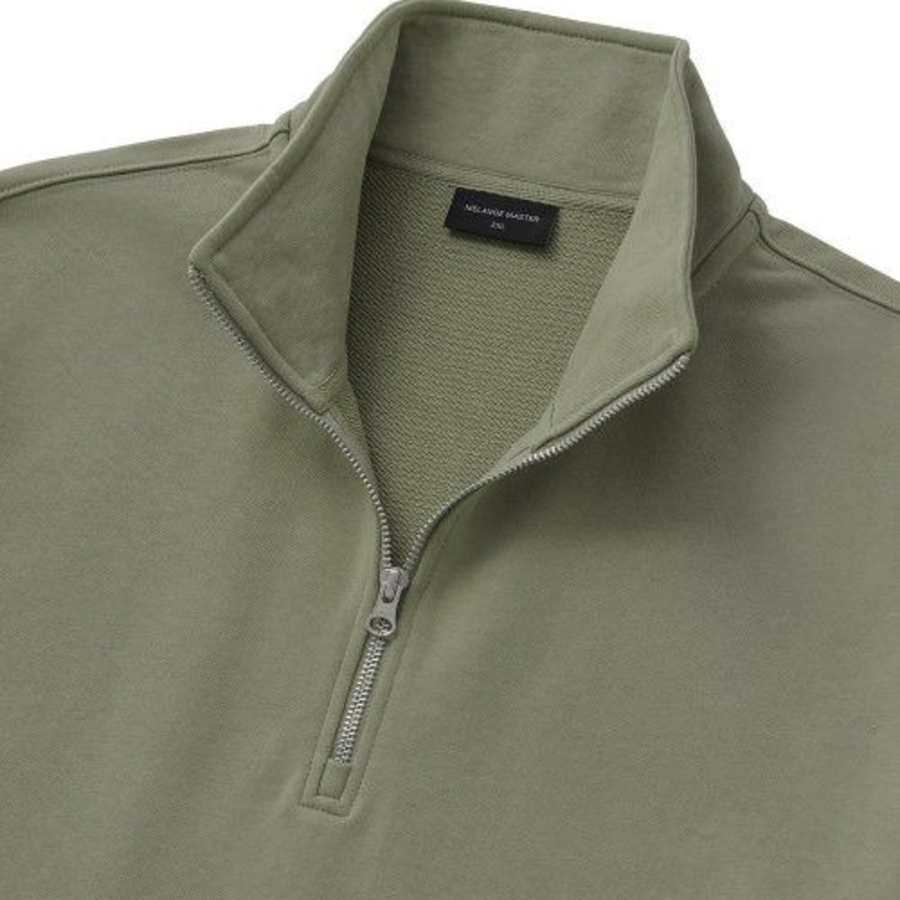 Melange Master Overfit Half-Zip Sweatshirt – Olive