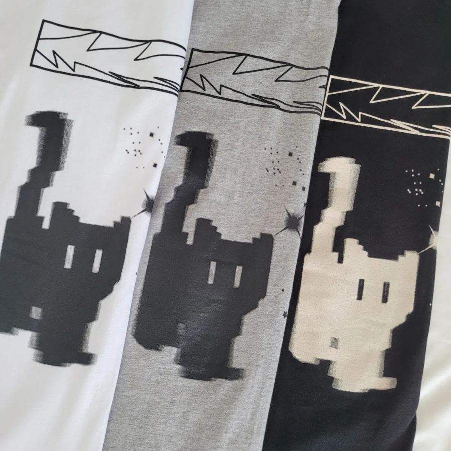 Overfit Blur Cat Printing Short Sleeve T-shirt