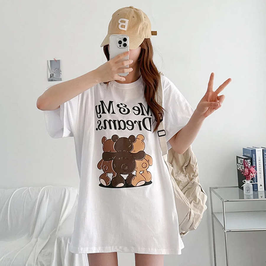 Three Bears Printing Overfit Short Sleeve T-shirt