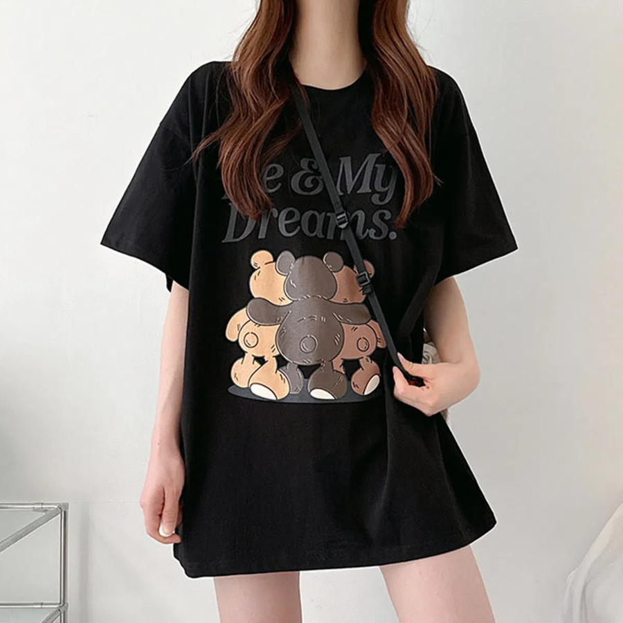 Three Bears Printing Overfit Short Sleeve T-shirt