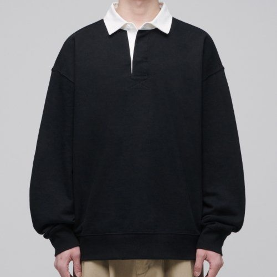 Musinsa Standard Oversized Rugby Sweatshirt – Black