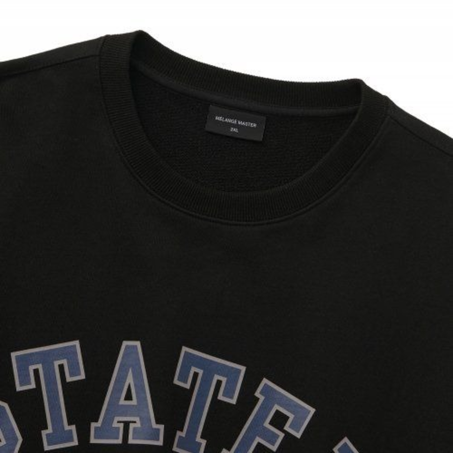Melange Master Staten Emblem Oversized Sweatshirt – Black