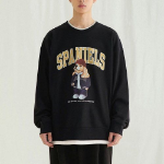 Melange Master Spaniel Overfit Sweatshirt – Black