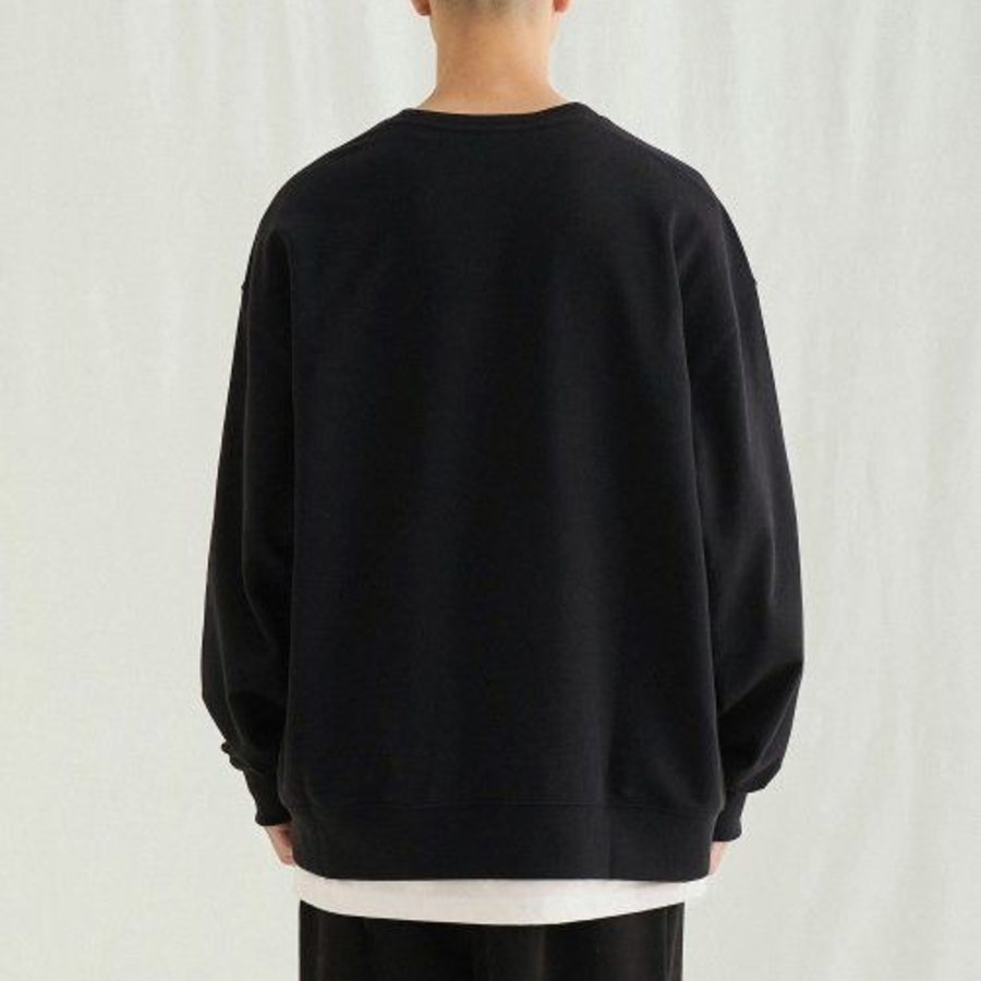 Melange Master Spaniel Overfit Sweatshirt – Black