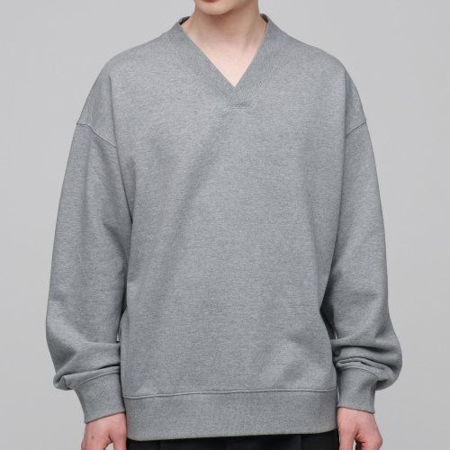 Musinsa Standard Oversized V-Neck Sweatshirt – Medium Grey