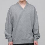 Musinsa Standard Oversized V-Neck Sweatshirt – Medium Grey
